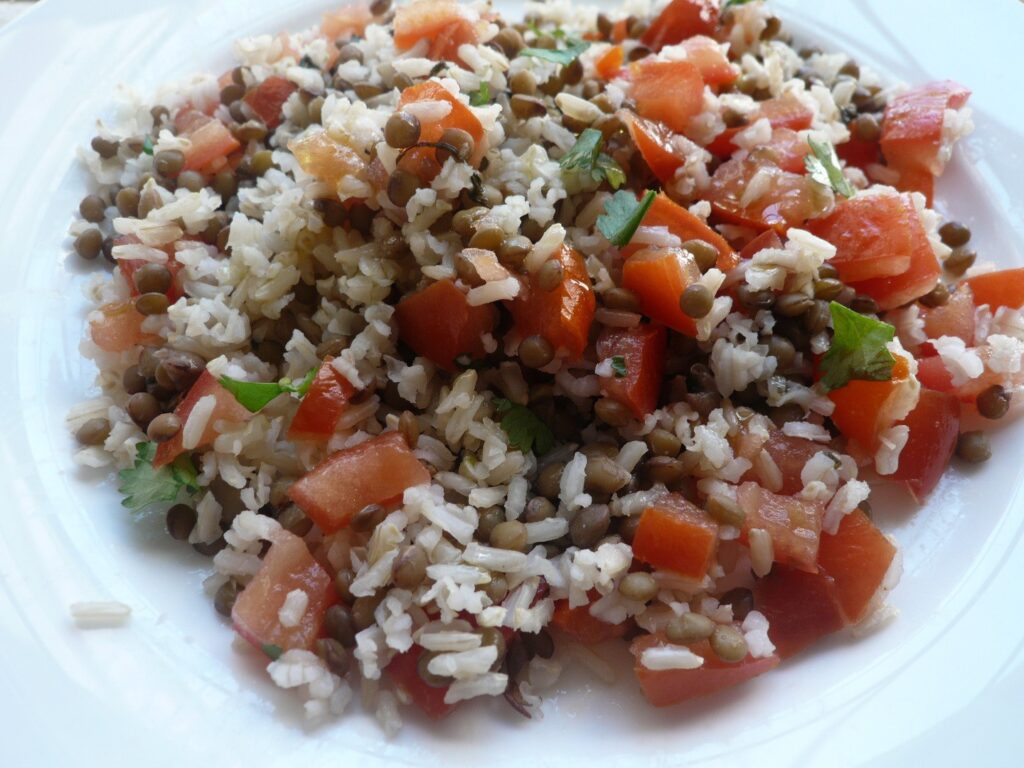 Ensalada de lentejas y arroz