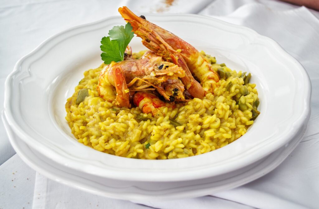 arroz caldoso rape gambas